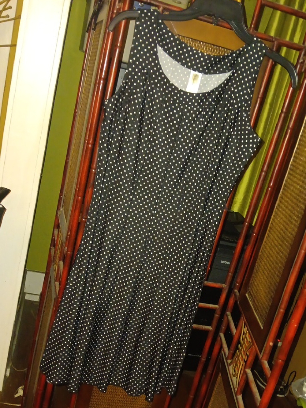 Classic Black Polka Dot Sleeveless Dress - Elegant Everyday Style